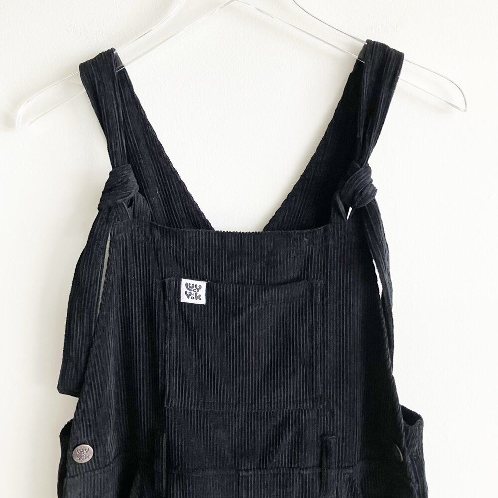 Lucy and Yak Corduroy Overalls Adult Sz XS 30" Black Gender Neutral Unisex - Picture 2 of 9